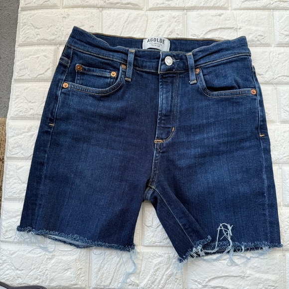 AGOLDE cutoff Jeans Short Size 27 High Rise - Picture 1 of 7